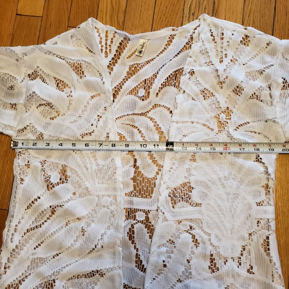 Jiujin White Lace & Fringe Bathing Suit Cover - Picture 10 of 12